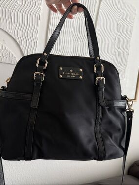 kate spade Black Nylon Dome Tote with Gold Plate